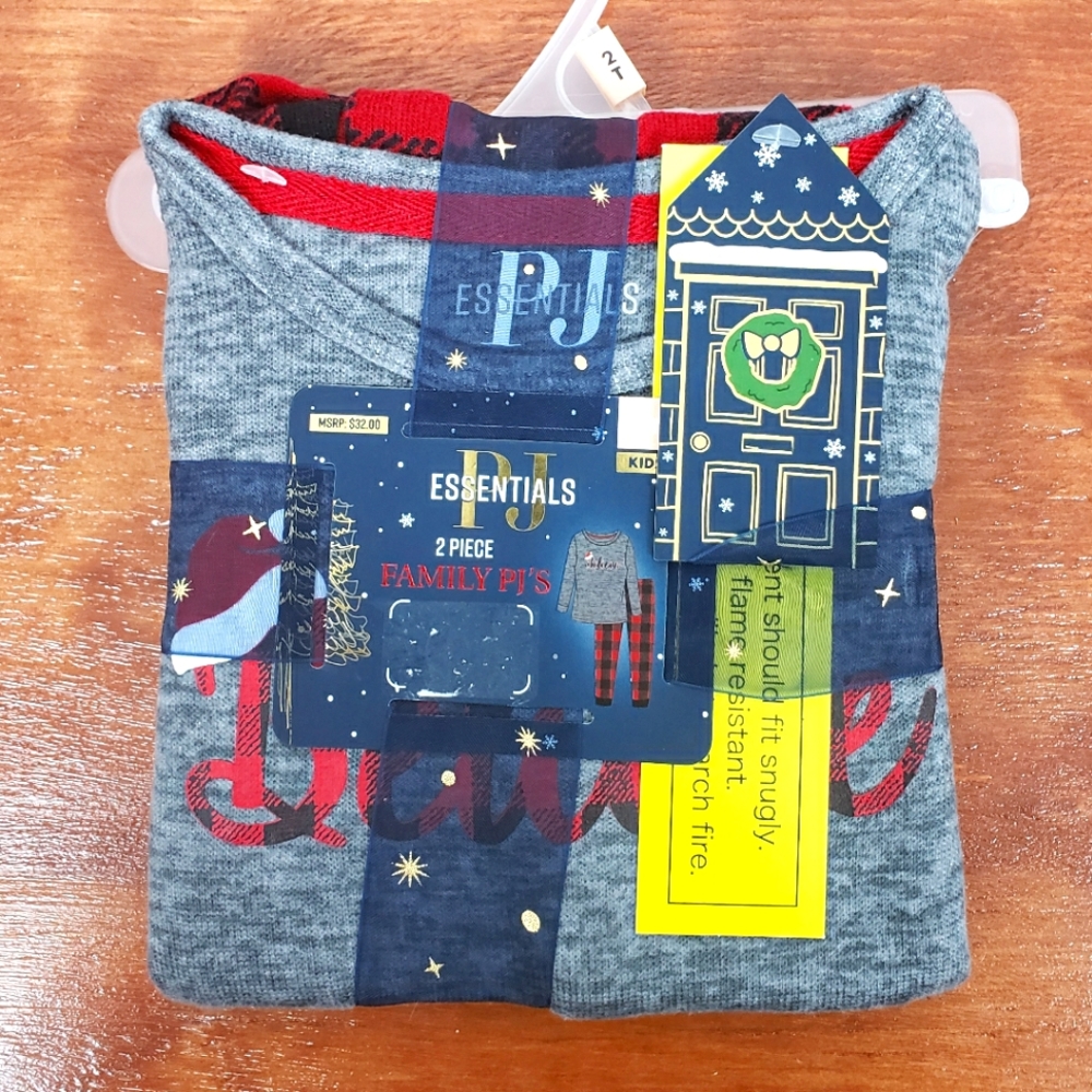 PJ Essentials 2 Piece Kids Holiday Pajamas Multiple Sizes